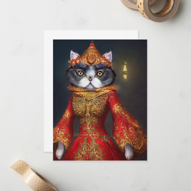 Carte pour notes de chats d'Imaginaire #SA4 (Devant/Arrière en situation)