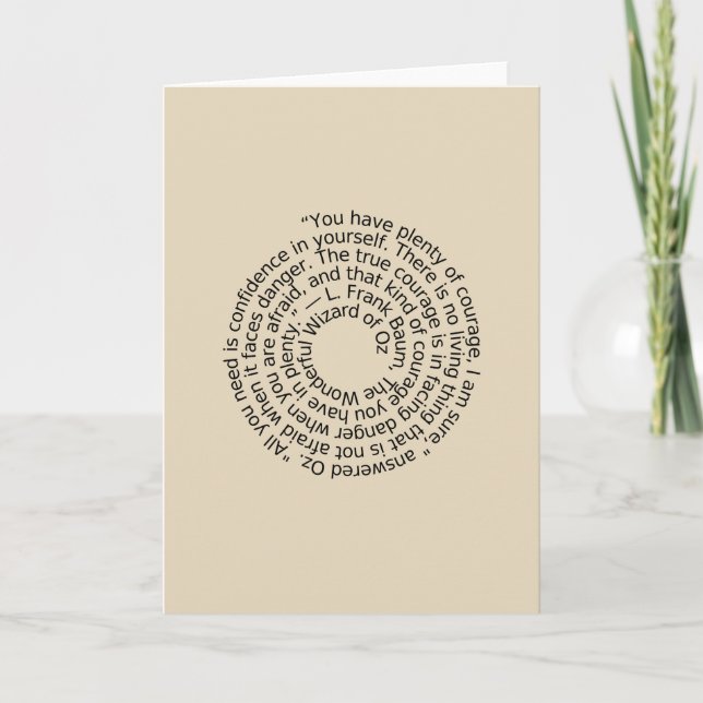 Carte pour notes de citation de courage d'once de (Devant)