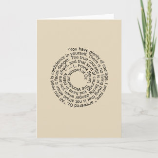 Carte pour notes de citation de courage d'once de