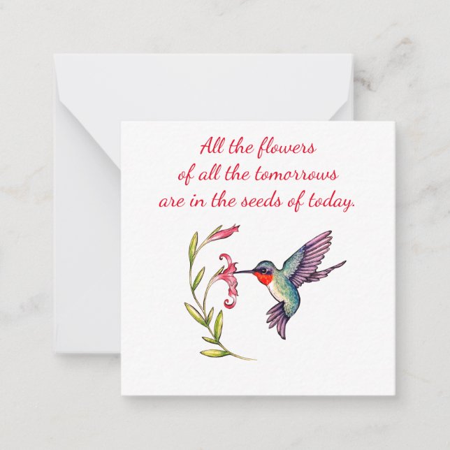 Carte pour notes de colibri (Devant)