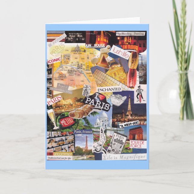 Carte pour notes de collage de Paris (Devant)