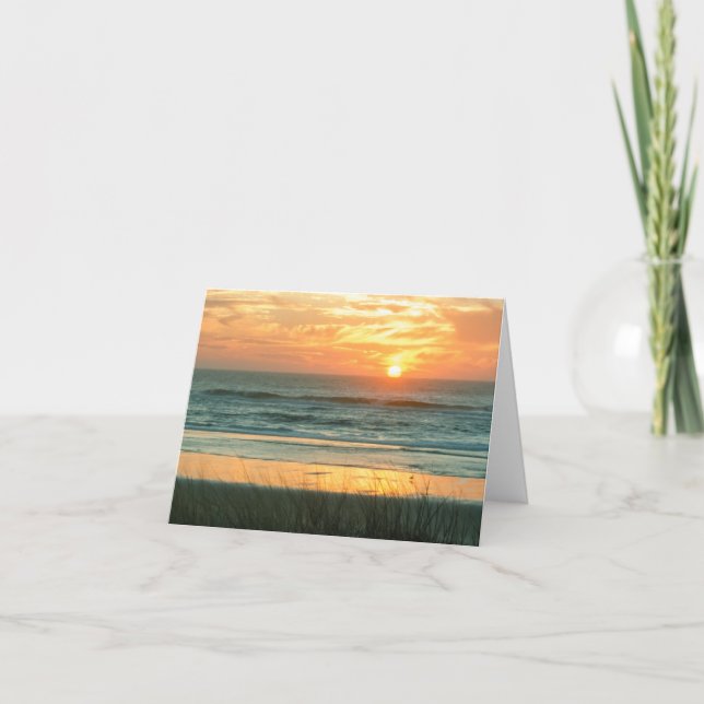 Carte pour notes de coucher du soleil de plage (Devant)