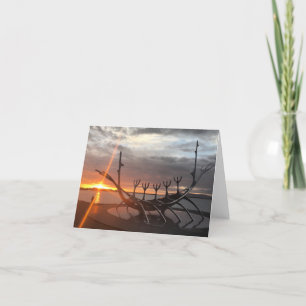 carte pour notes de coucher du soleil de reykjavik