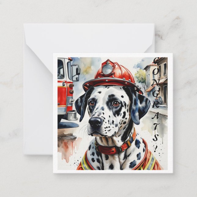 Carte pour notes de diplôme de casque d'incendie D (Devant)