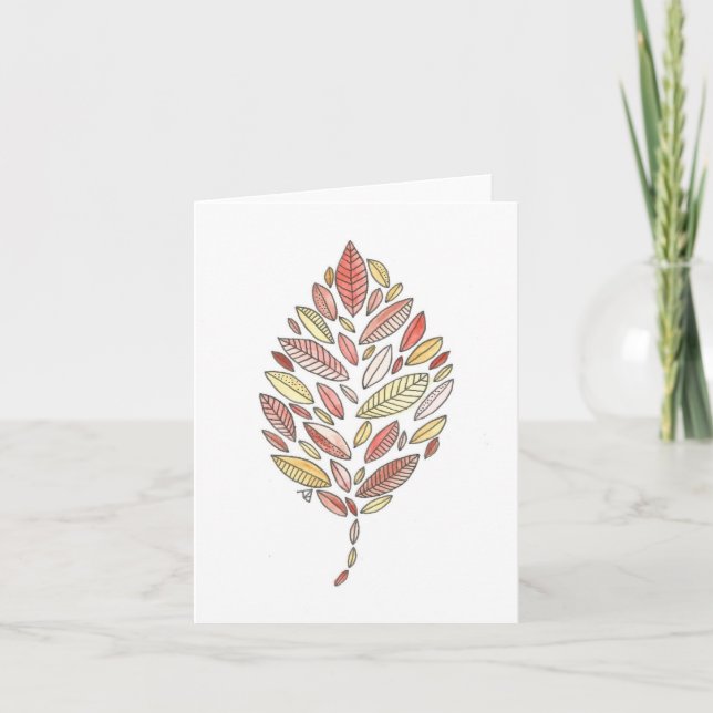 Carte pour notes de feuille d'automne (Devant)