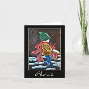 Carte pour notes de garçon de batteur de Noël