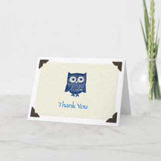 Carte pour notes de hibou de "Merci"