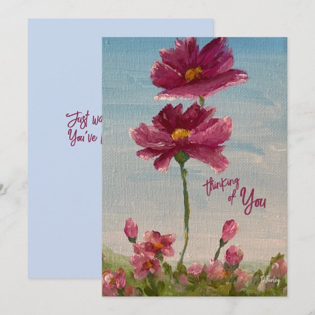 Carte pour notes de jardin Zinnia (Devant / Derrière)