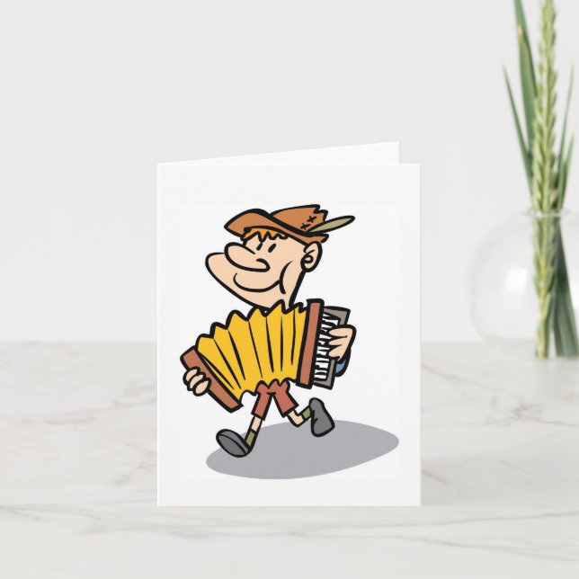 Carte pour notes de joueur d'accordéon de piano, (Devant)