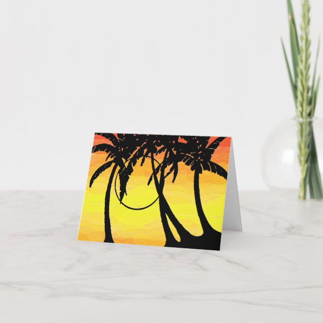 Carte pour notes de lavage de coucher de soleil tr (Devant)