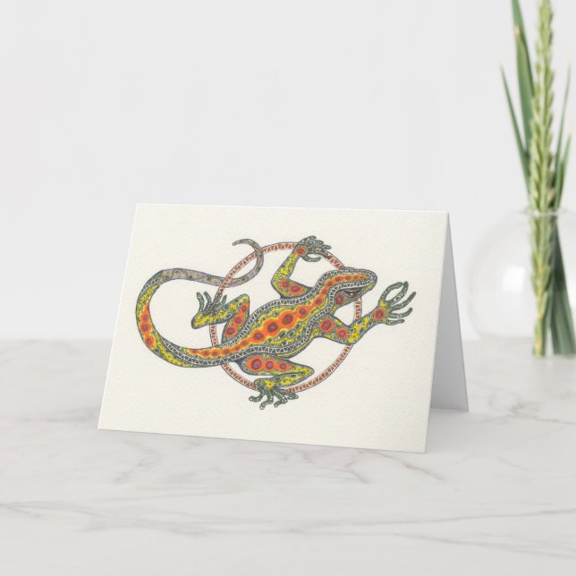 Carte pour notes de lézard de "Madame Luck" (Devant)