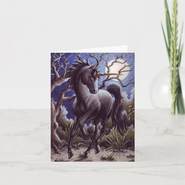 Carte pour notes de lune de licorne (Devant)