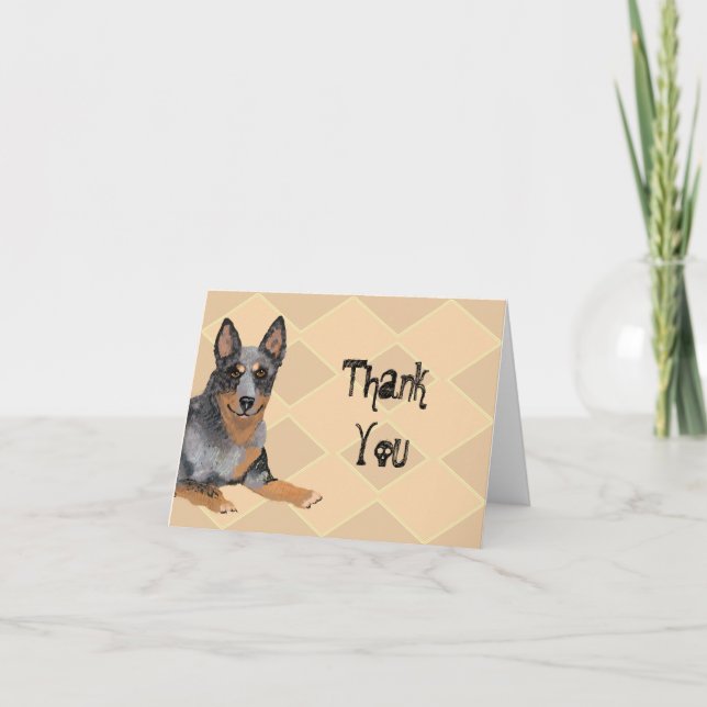 Carte pour notes de Merci blanc de chien de bétail (Devant)
