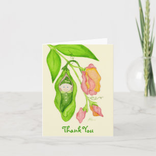 Carte pour notes de Merci de fille de pois doux