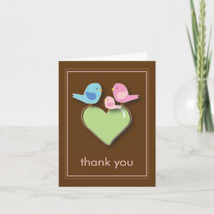 Carte pour notes de Merci de la famille des oiseau