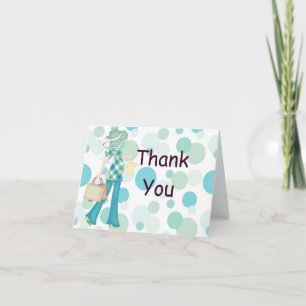 Carte pour notes de Merci de point Polka (CA) inst