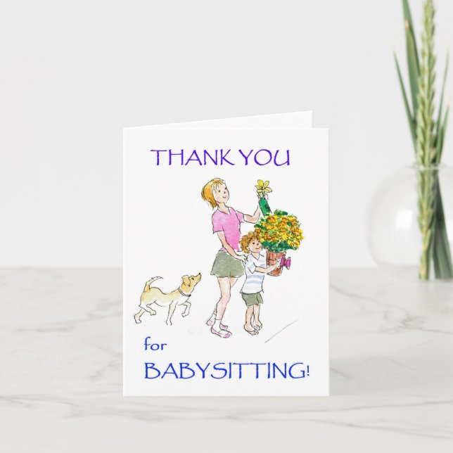 Carte pour notes de Merci pour la babysitter (Devant)
