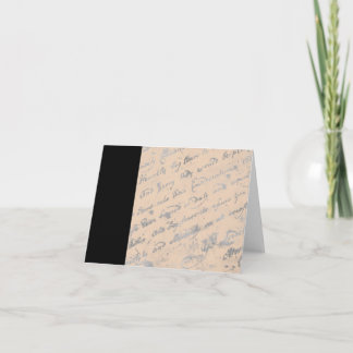 Carte pour notes de mots en bande noire et en arge