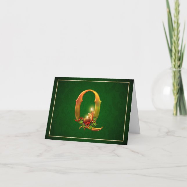 Carte pour notes de Noël bougies allumées initiale (Devant)