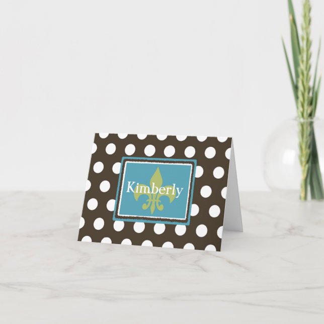 carte pour notes de nom monogramme (Devant)