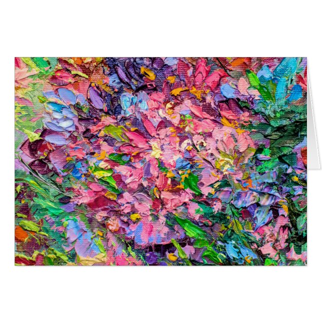 Carte pour notes de peinture florale (Devant Horizontal)
