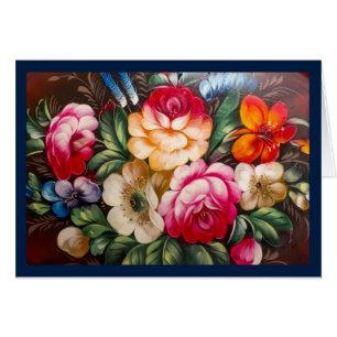 Carte pour notes de peinture florale sophistiqué