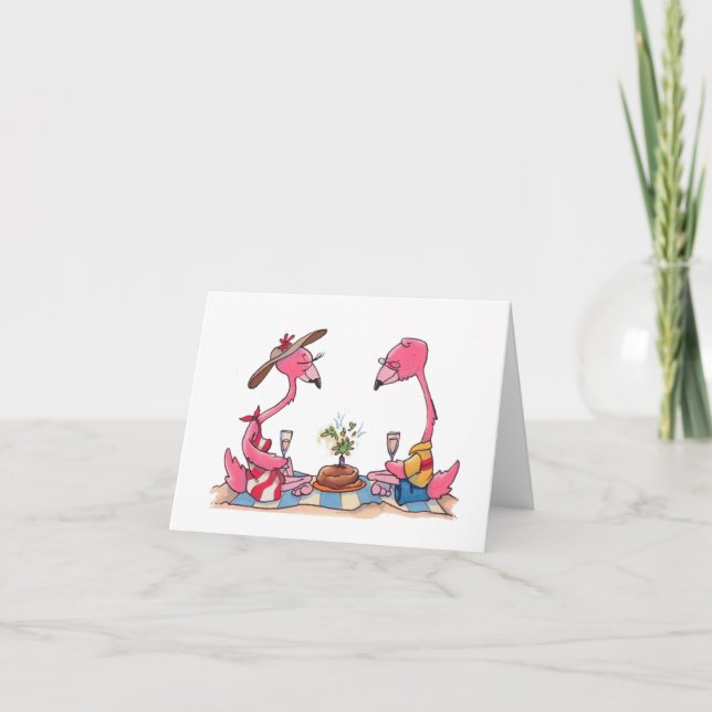 Carte pour notes de pique-nique de Flamant rose de (Devant)