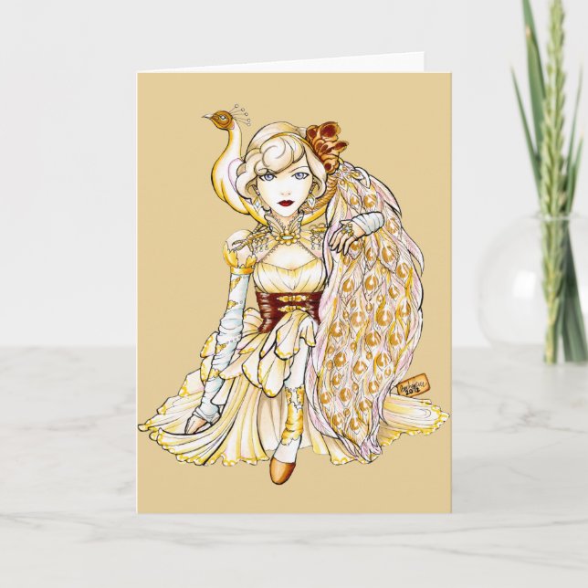 Carte pour notes de reine et de paon de Steampunk (Devant)