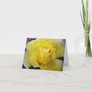 Carte pour notes de rose jaune