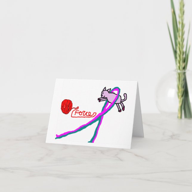 CARTE POUR NOTES de sensibilisation au cancer CAT  (Devant)