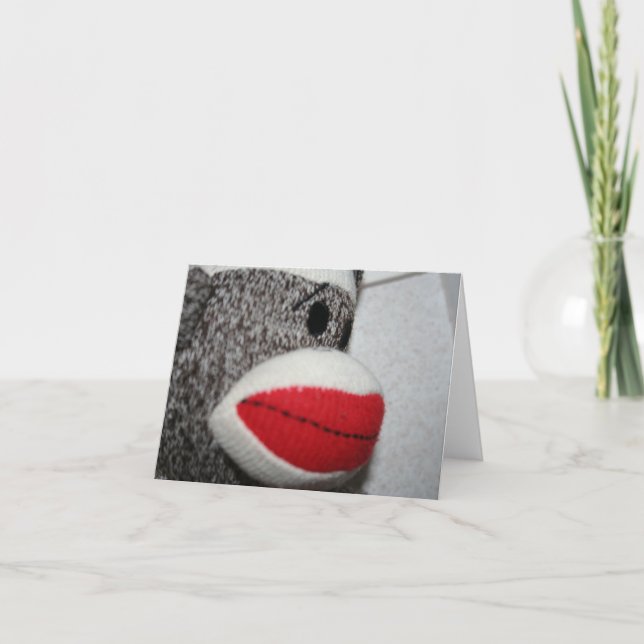 Carte pour notes de singe de chaussette (Devant)