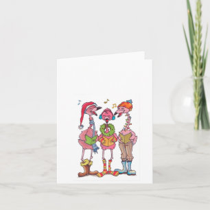 Carte pour notes de vacances de Flamants roses de