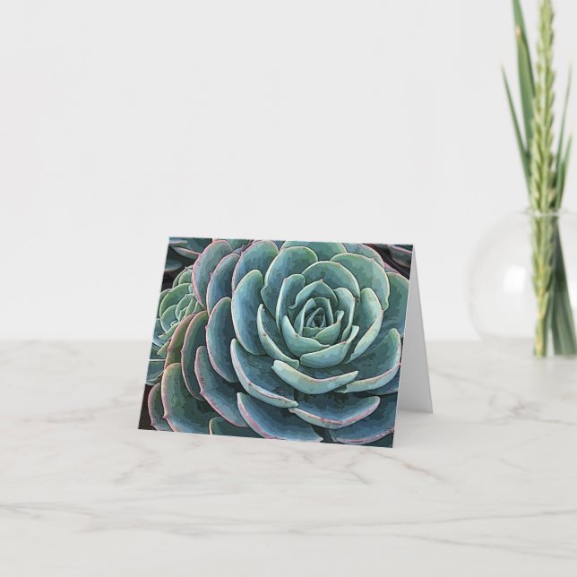Carte pour notes d'Echeveria (Devant)
