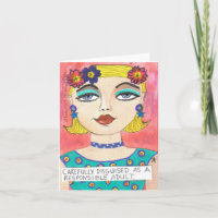 CARTE POUR NOTES-DÉGUISÉ COMME UN ADULTE RESPONSAB