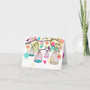 Carte pour notes des Oiseaux de Whimsical