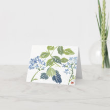 Carte pour notes d'hortensia d'aquarelle