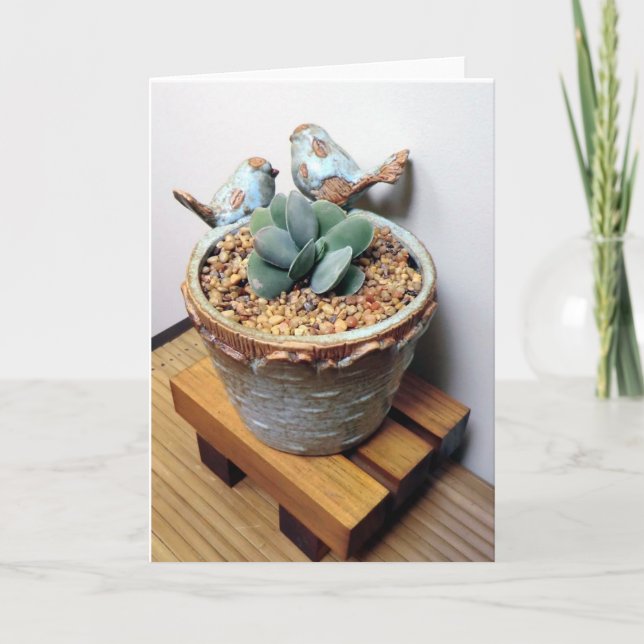Carte pour notes d'oiseaux et de Succulents (Devant)