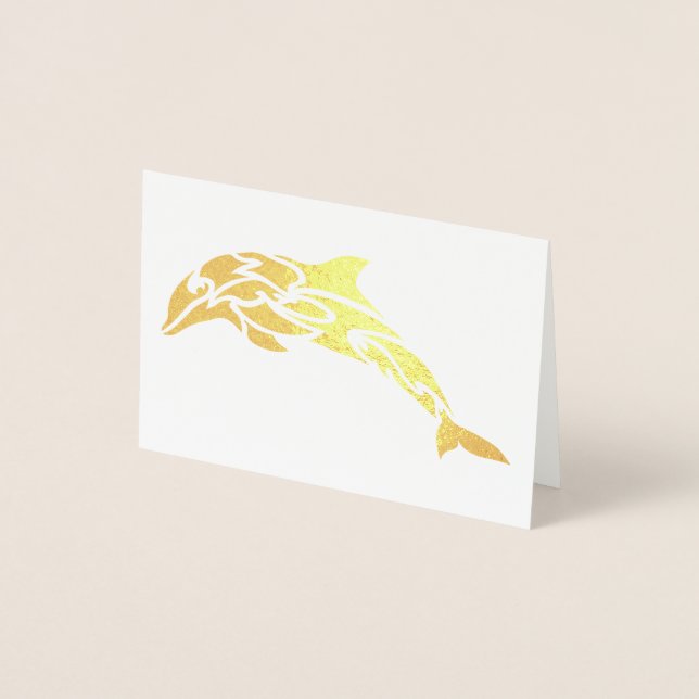 Carte pour notes Dolphin Gold Foil (Devant)
