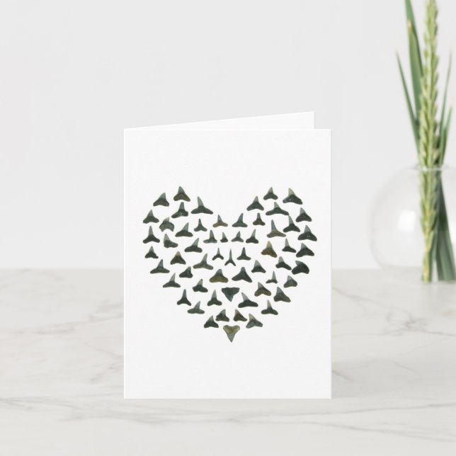 Carte pour notes du coeur des dents de requin (Devant)