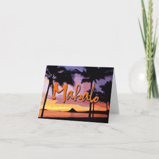 Carte pour notes du coucher de soleil de Mahalo