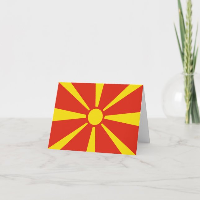 Carte pour notes du drapeau de la Macédoine du Nor (Devant)