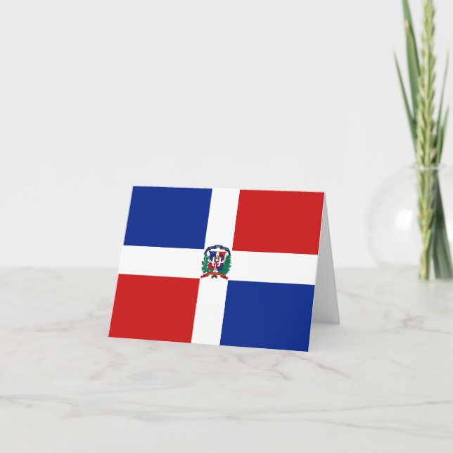 Carte pour notes du drapeau de la République domin (Devant)