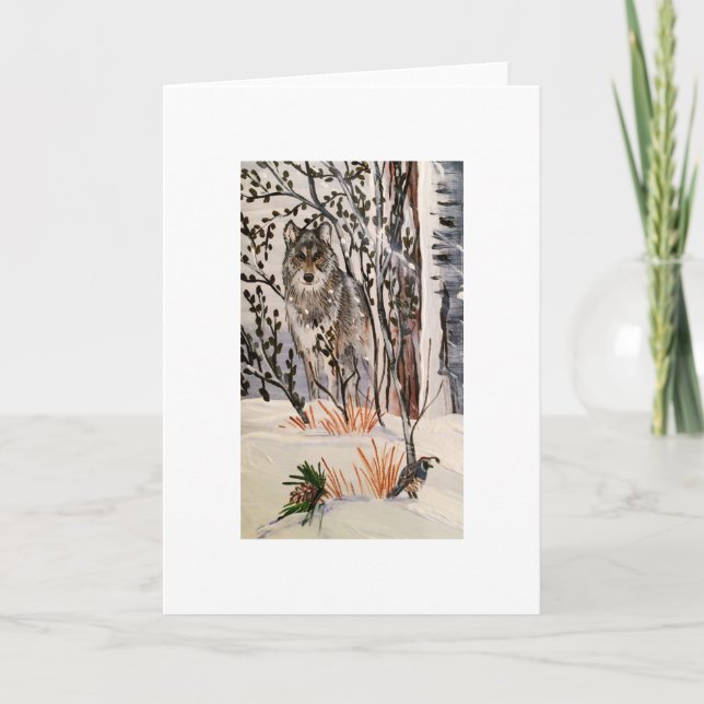 Carte pour notes du loup d'hiver (Devant)