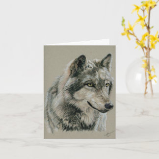 Carte pour notes du loup gris