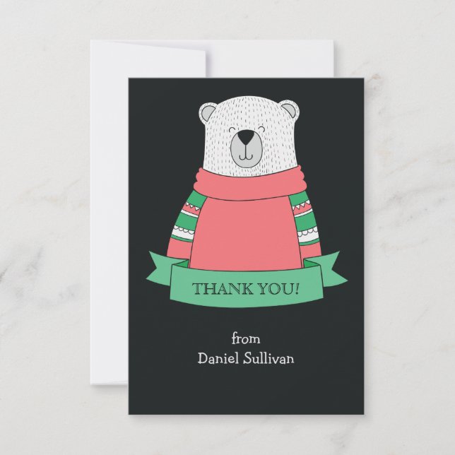 Carte pour notes du Merci de l'ours polaire (Devant)