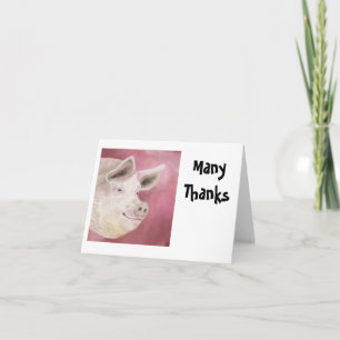 Carte pour notes du Merci porcin
