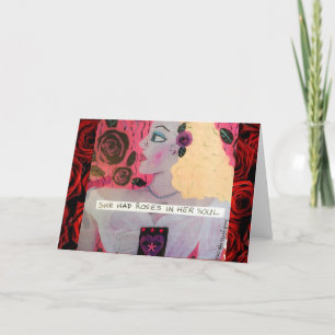 CARTE POUR NOTES-ELLE AVAIT DES ROSES DANS SON ÂME