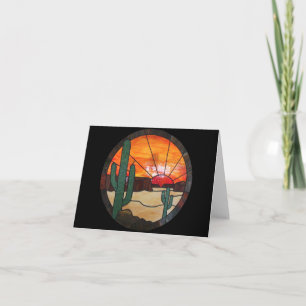 Carte pour notes en verre souillé de coucher du