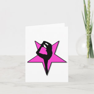 Carte pour notes étoile rose pom-pom girl
