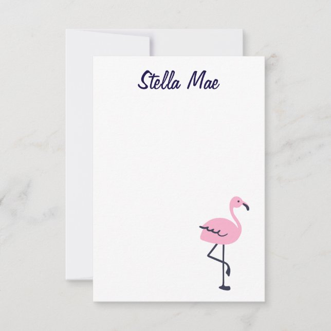 Carte pour notes flamand rose mignon (Devant)